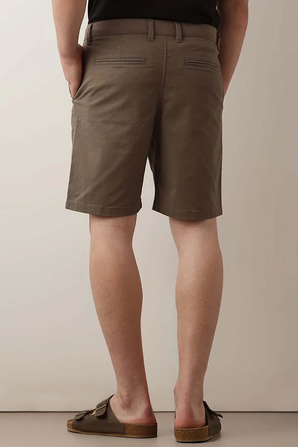 Olive Mid Rise Chino Shorts