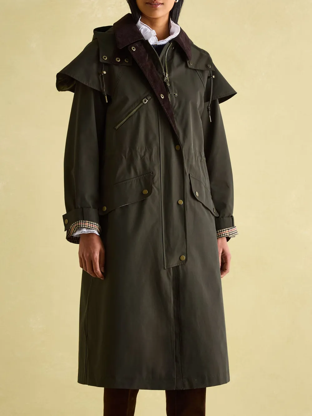 Highbridge Khaki Green Waterproof Longline Coat