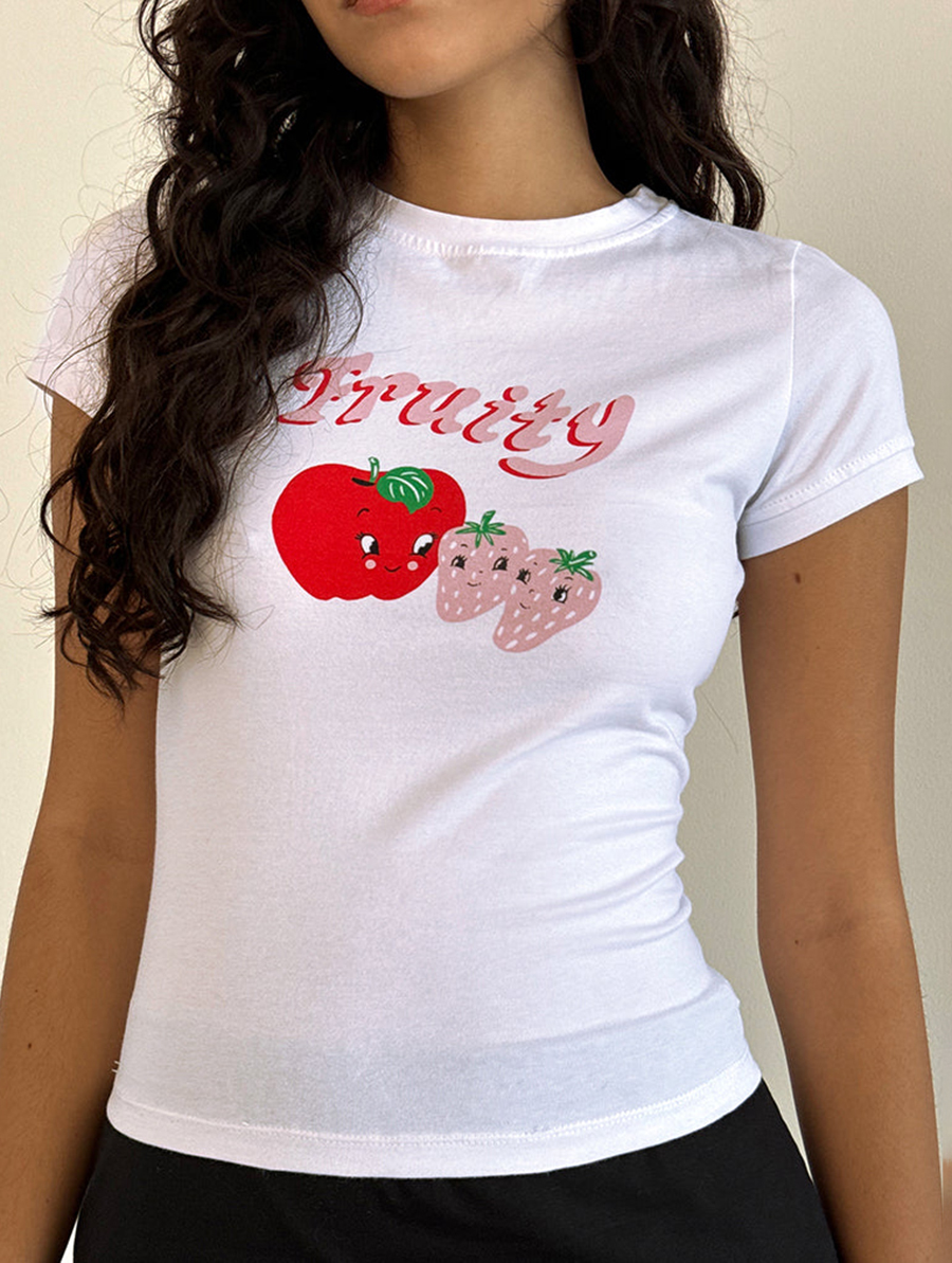 Sutin Tee In White Fruity