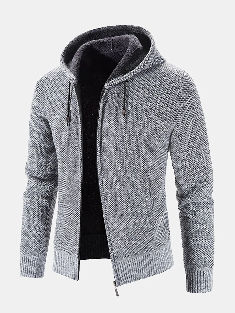 Man Zip Up Hooded Sweaterr