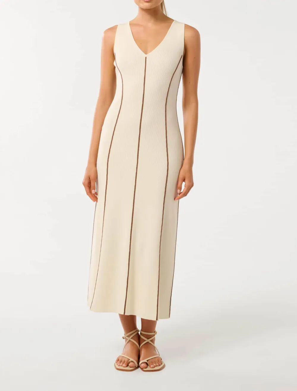 Miley Contrast Detail Midi Dress