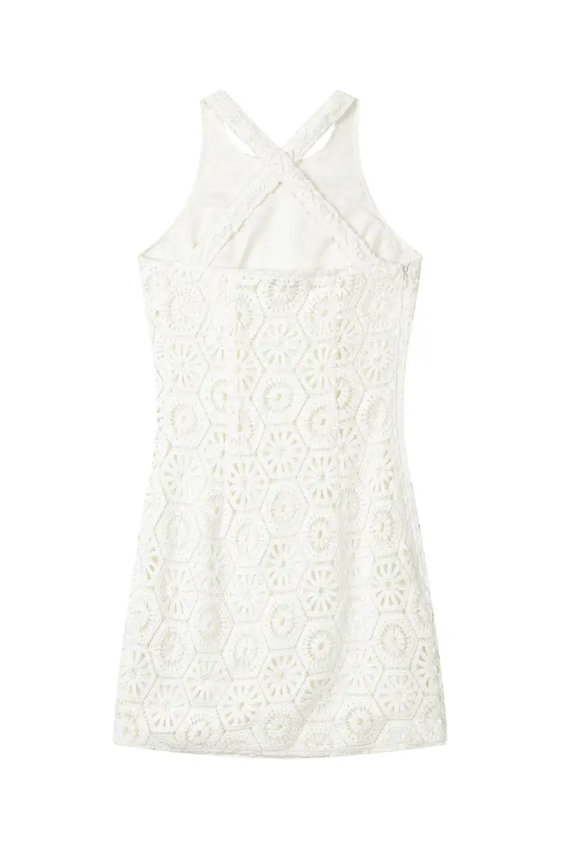 Renee Knit Dress - White Eyelet