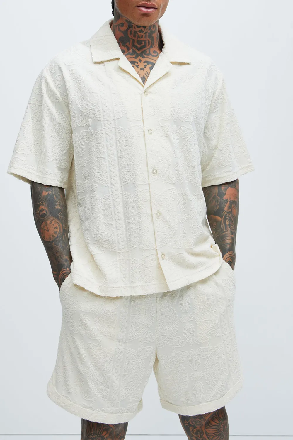 Link Textured Shirt - Cream