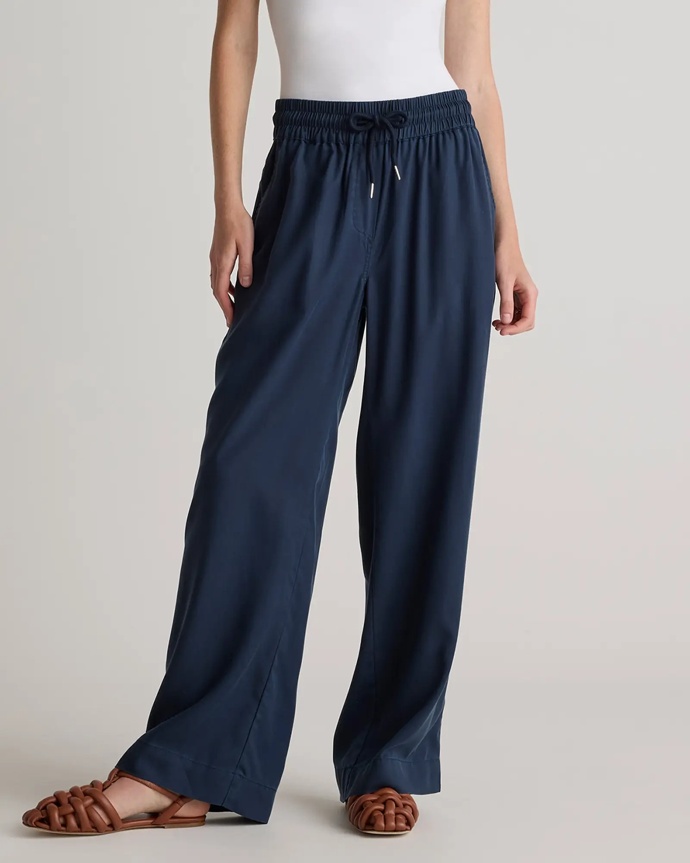 Vintage Wash Tencel Wide Leg Pants