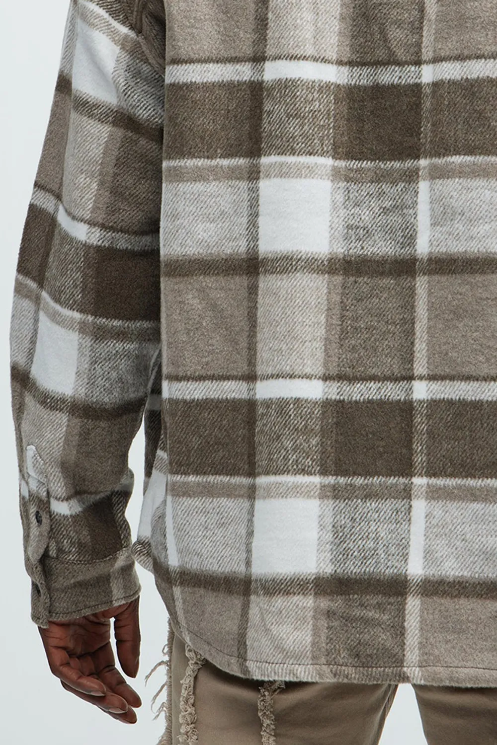 Wanted Plaid Shacket - Brown