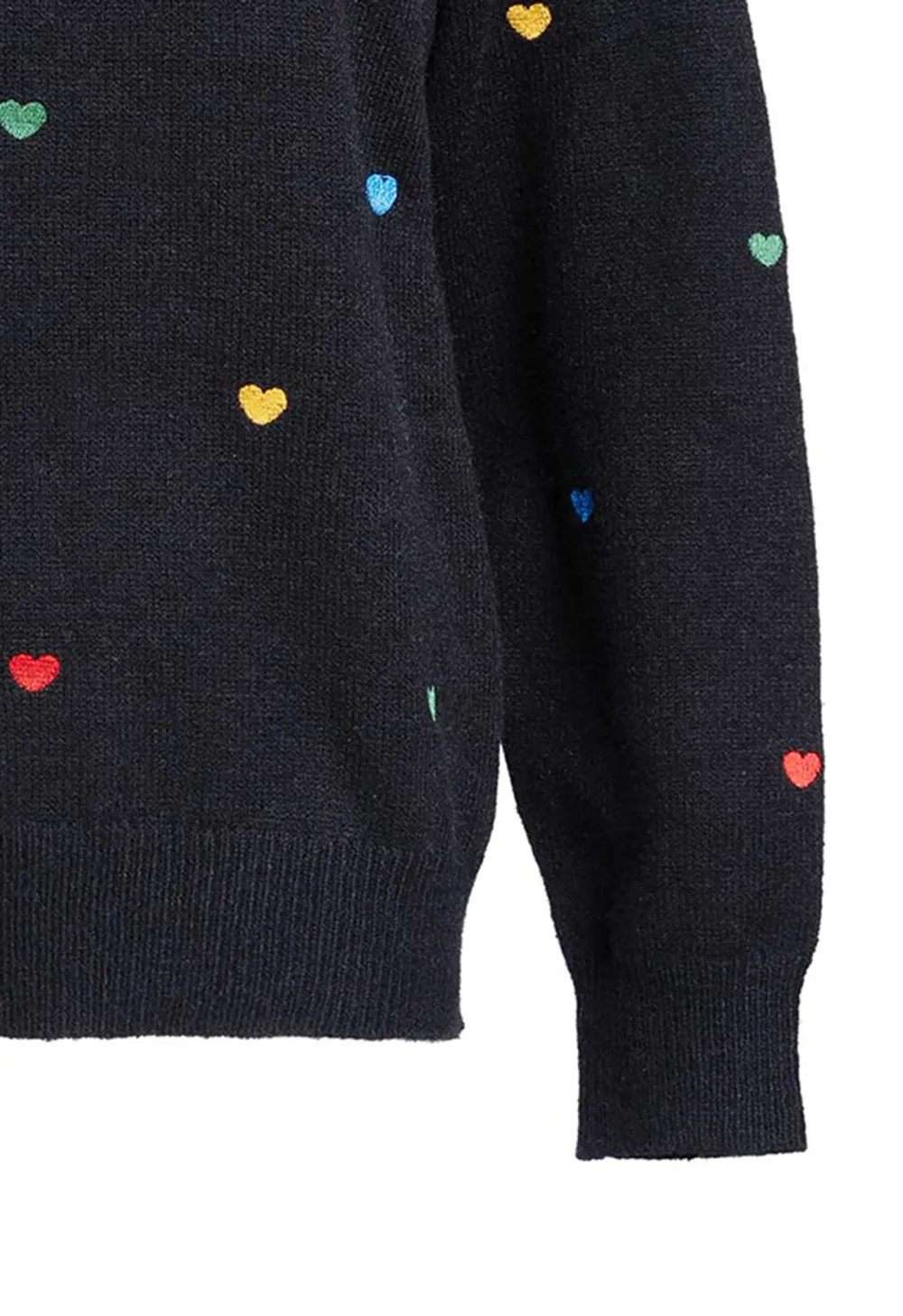 Crewneck Heart Pattern Sweater