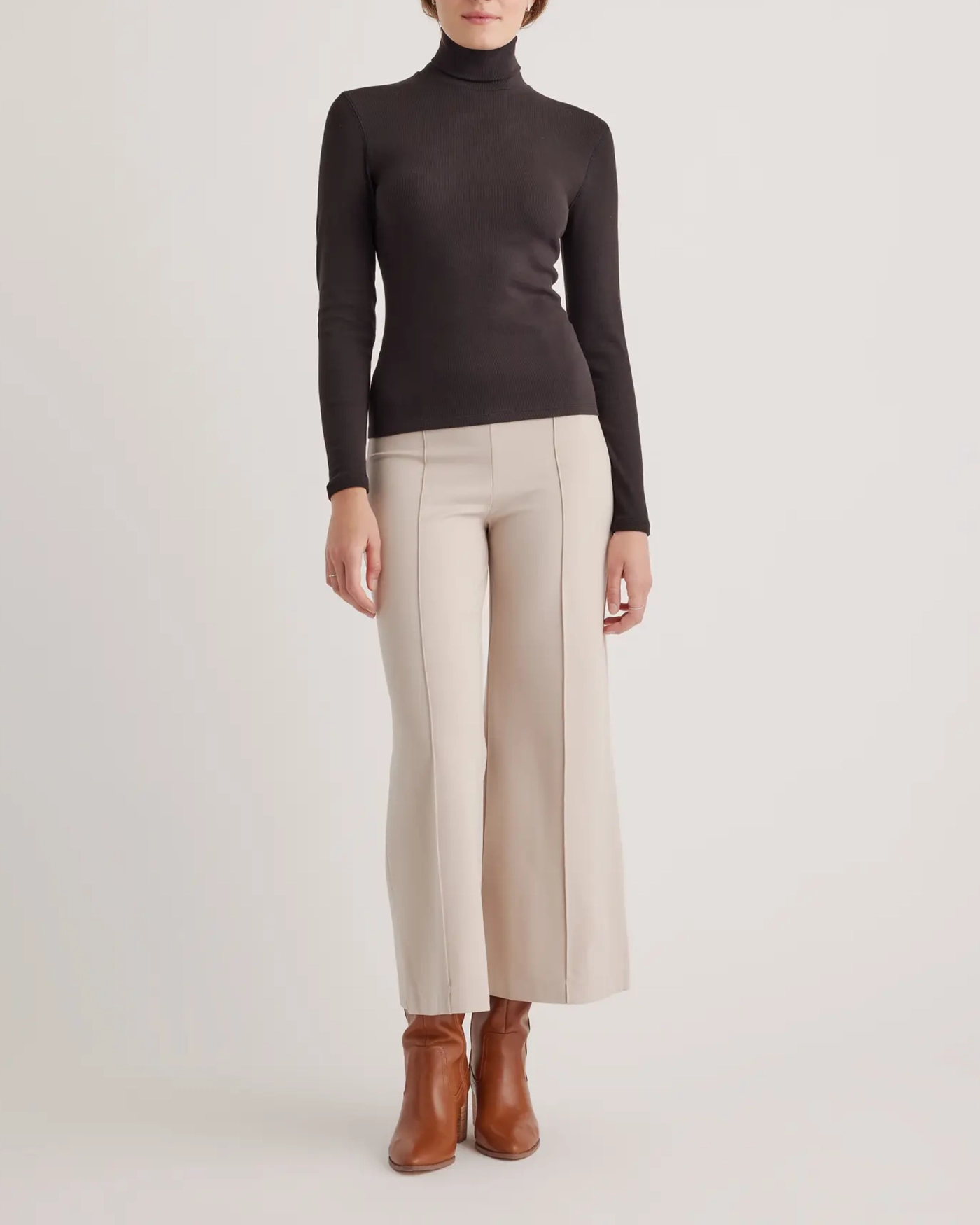 Organic Cotton Micro-Rib Turtleneck