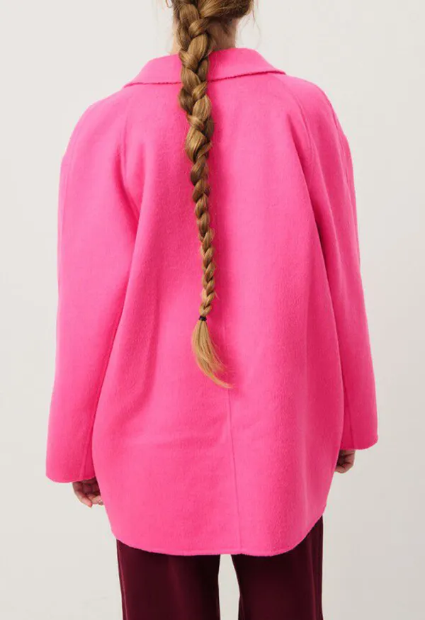 Rose-Fluo Casual Coat