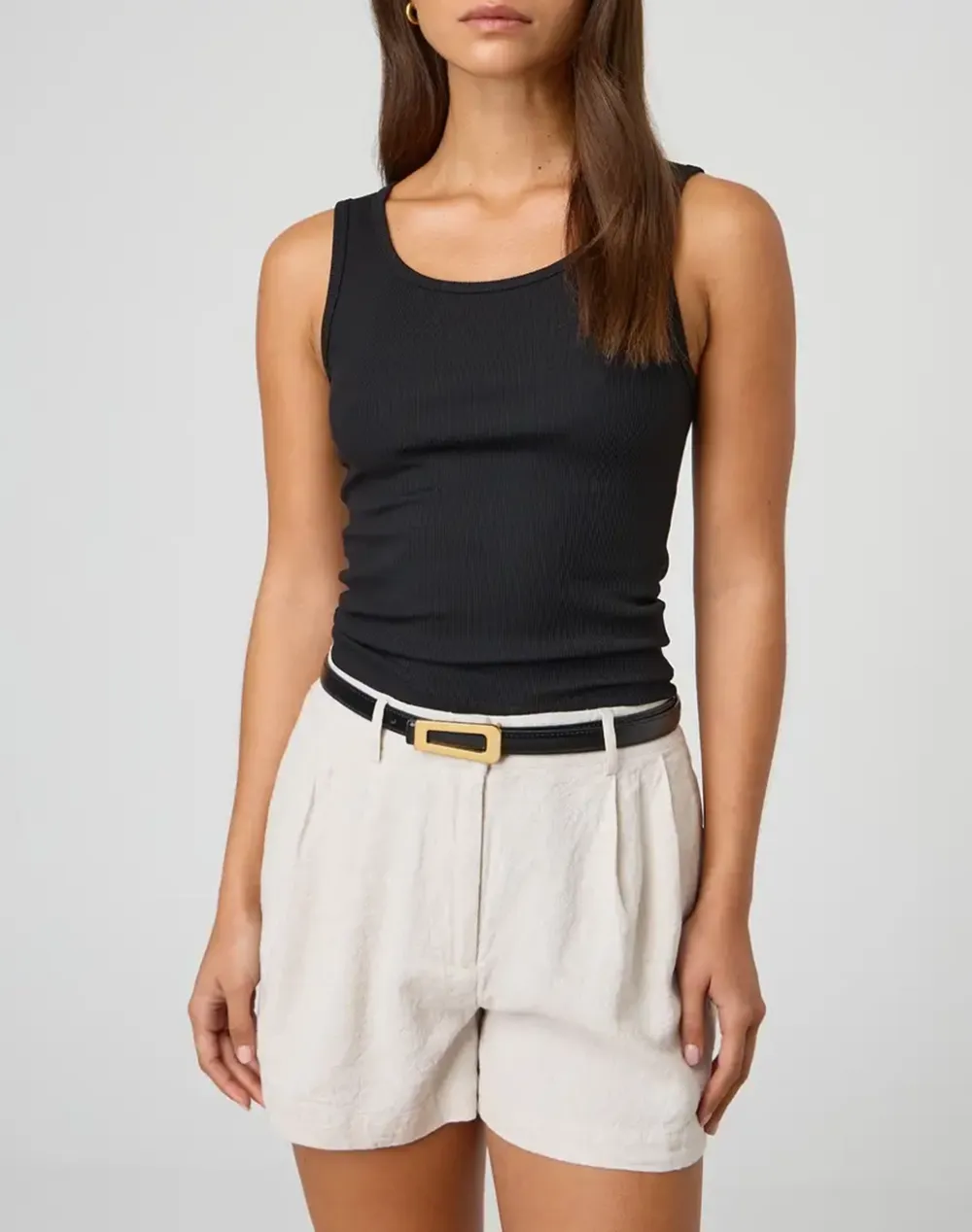 Pleat Front Linen Short