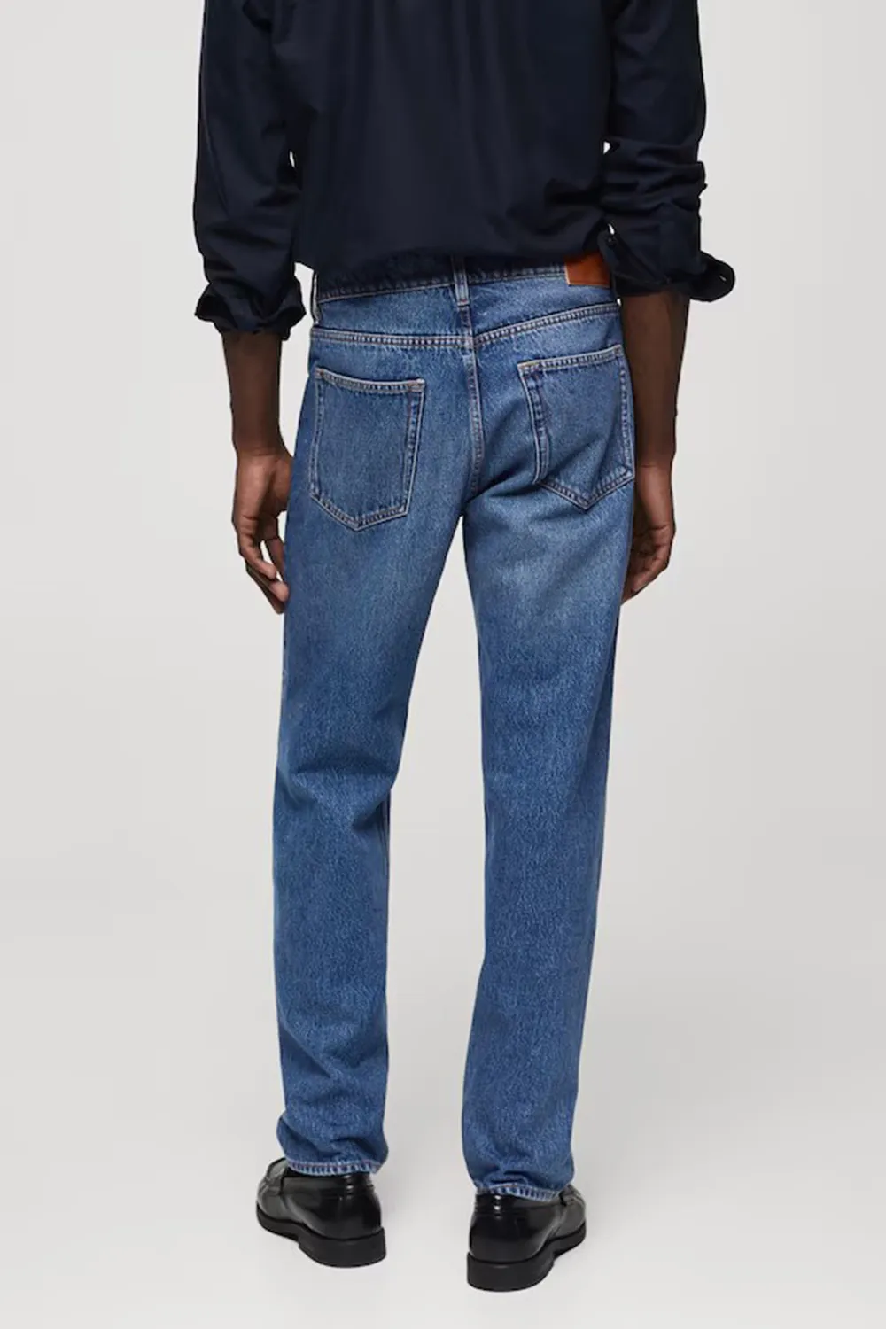 Zip And One Button Fastening Jeans