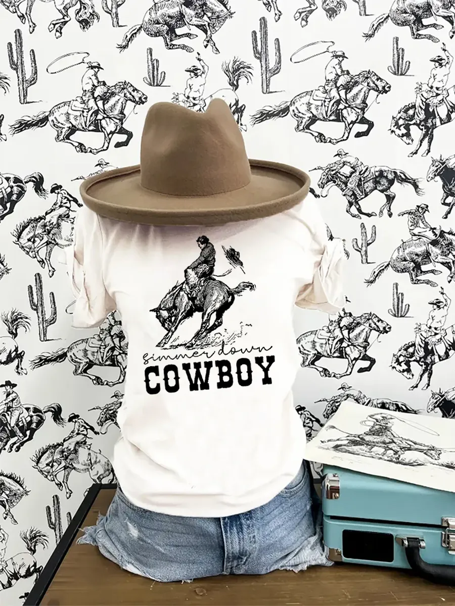 Cowboy to Death - Cowboy 90s Pattern T-shirt