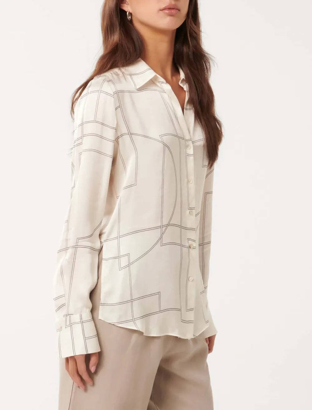 Harvey Notched Neck Satin Shirt