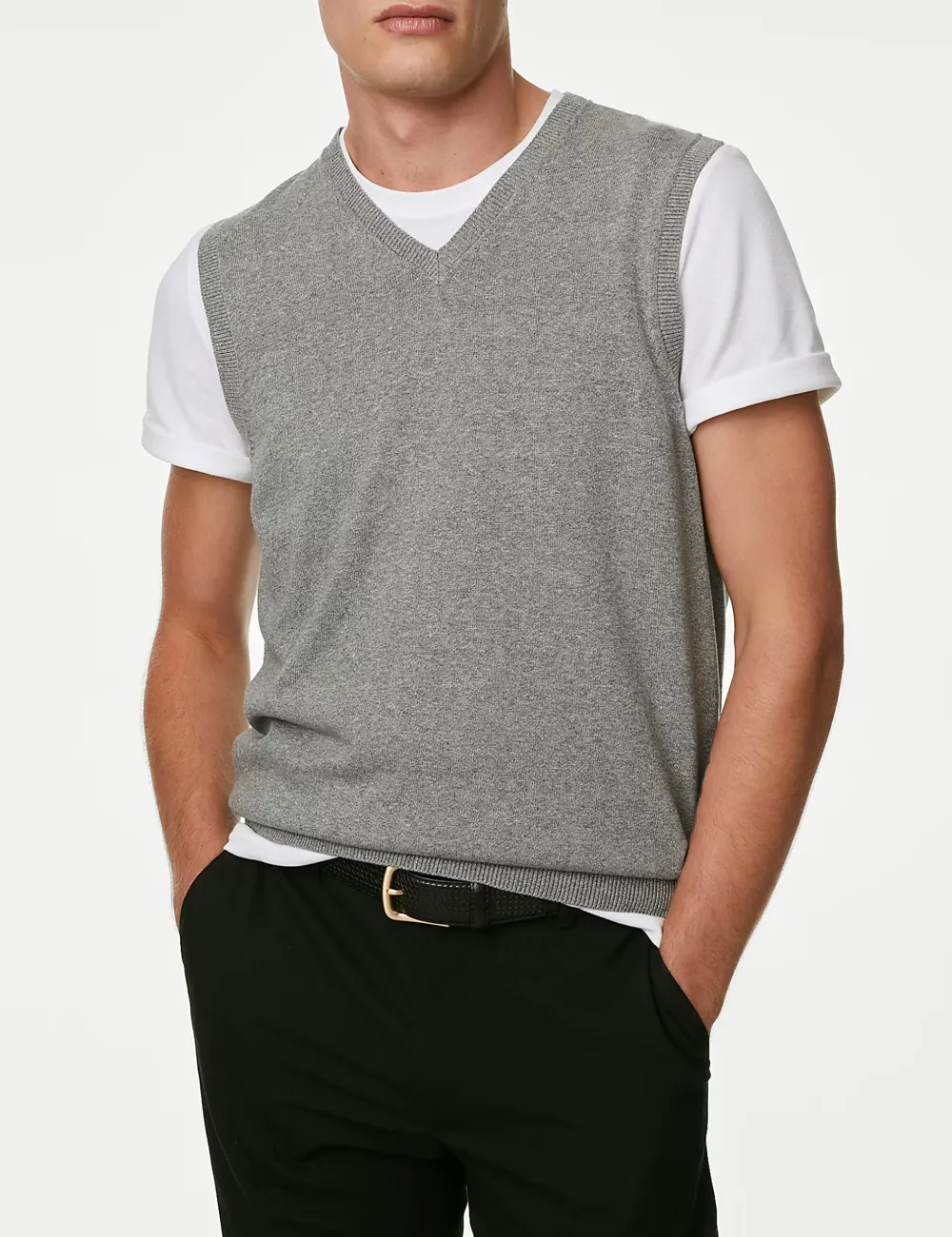 Pure Cotton Sleeveless Jumper