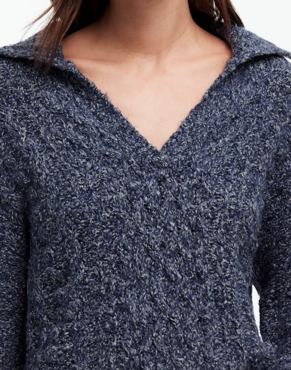 Cotton Wool Blend Cable-Knit Sweater