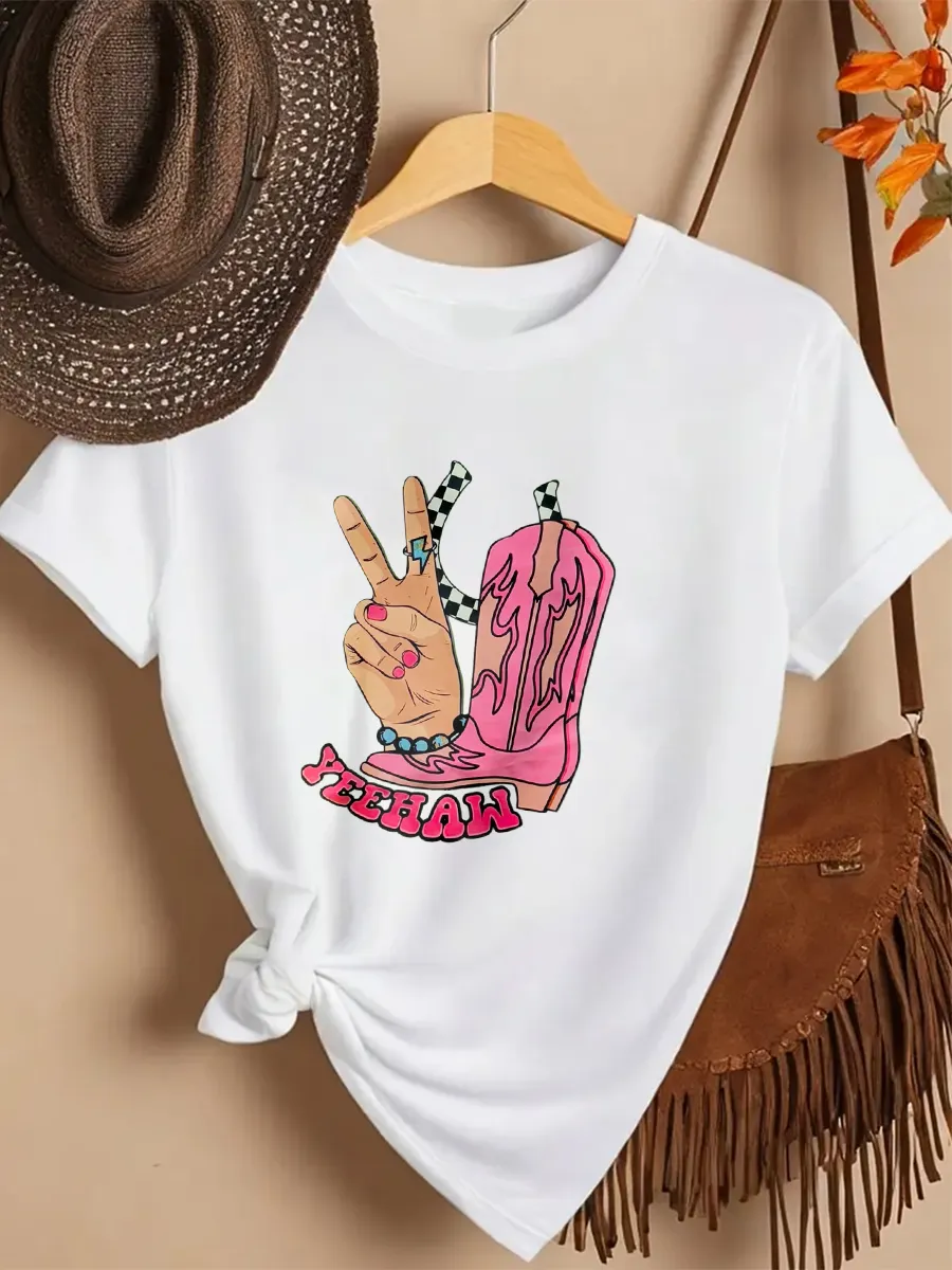 Yee Haw Peace Pattern T-shirt