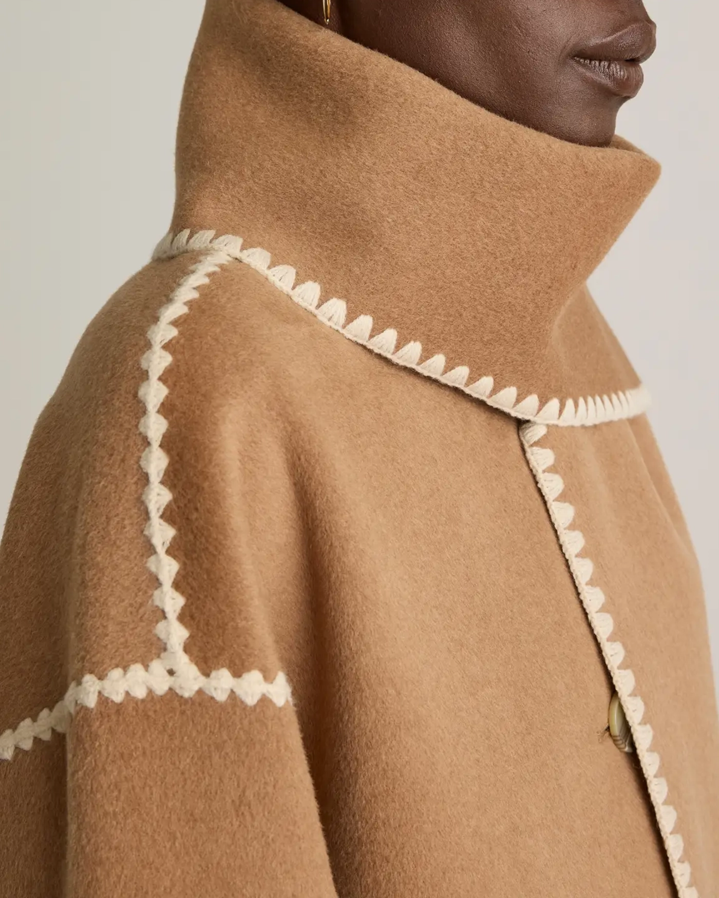 Double-Faced Merino Wool Scarf Coat