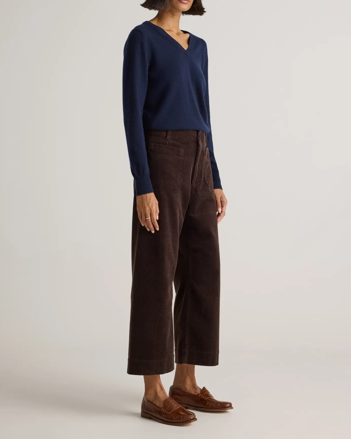 Corduroy Cropped Wide Leg Pants