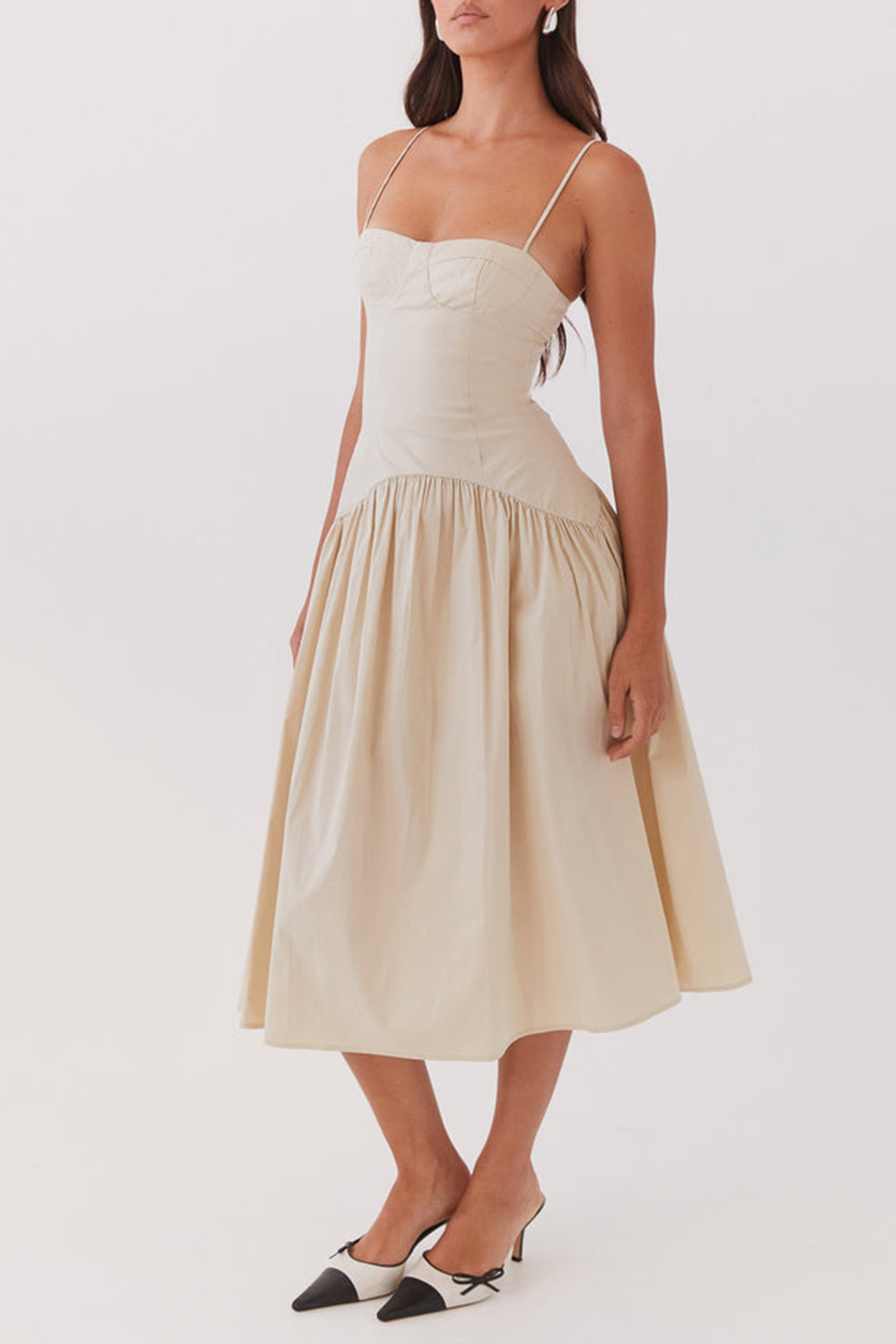 Yvette Corset Midi Dress - Desert Sage