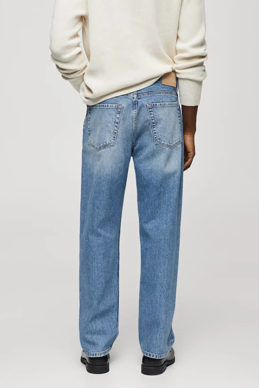 Regular-fit medium-wash jeans