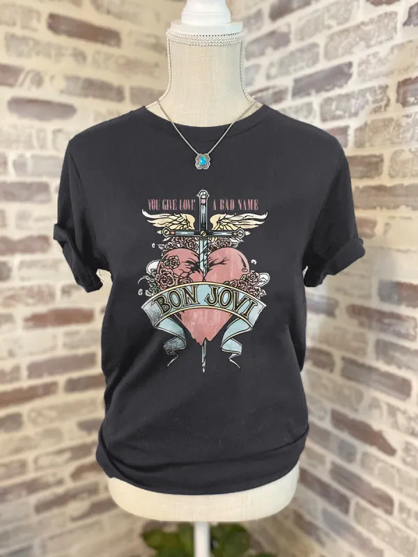 Vintage You Give Love A Bad Name Graphic Tee