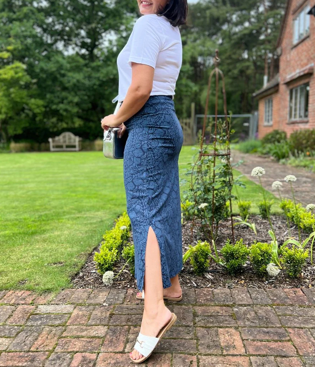 Navy Elder Jersey Maxi Skirt