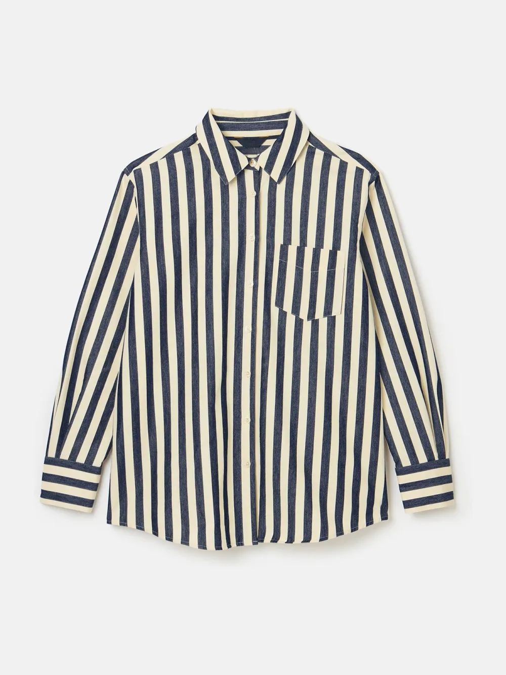 Casual Style Amilla Navy & Cream Stripe Shirt