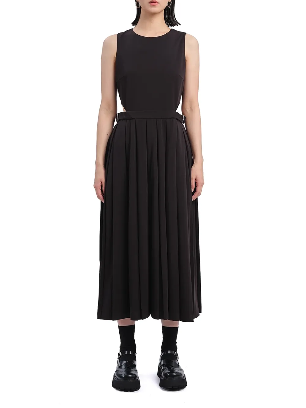 Pleated Cut-out Dress