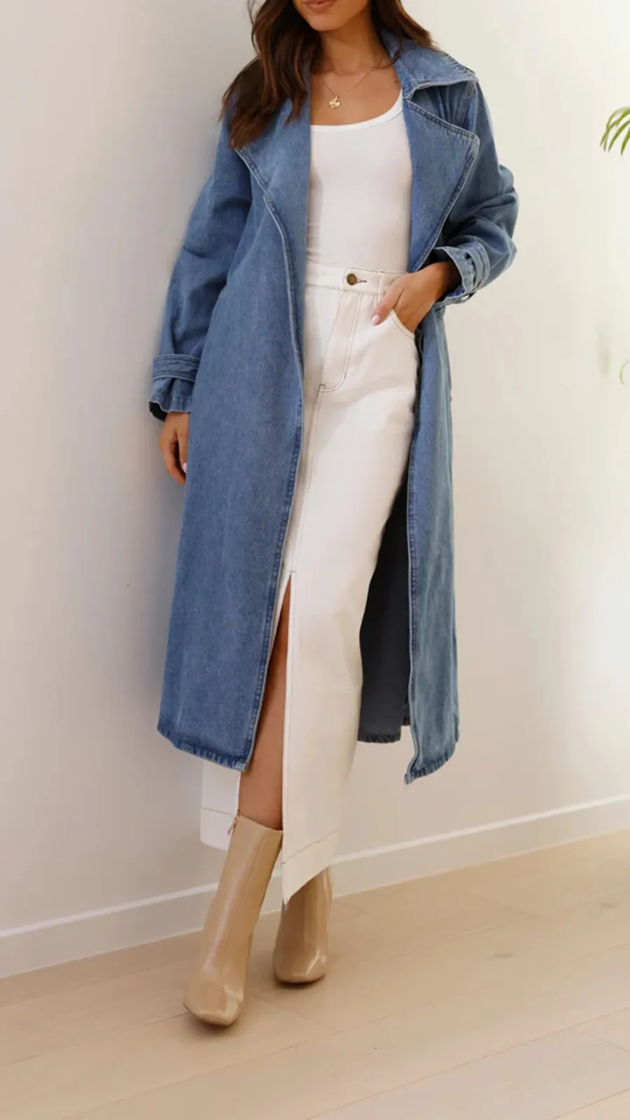 Lui Denim Trench Coat - Denim