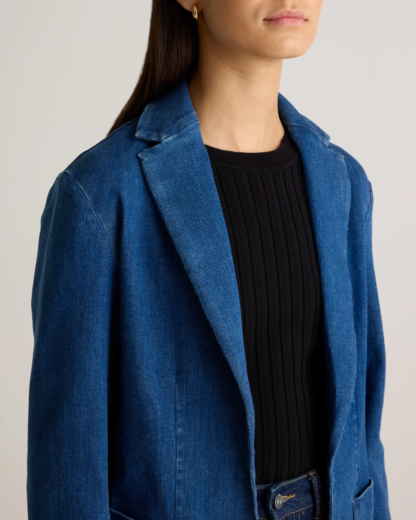 Stretch Denim Blazer