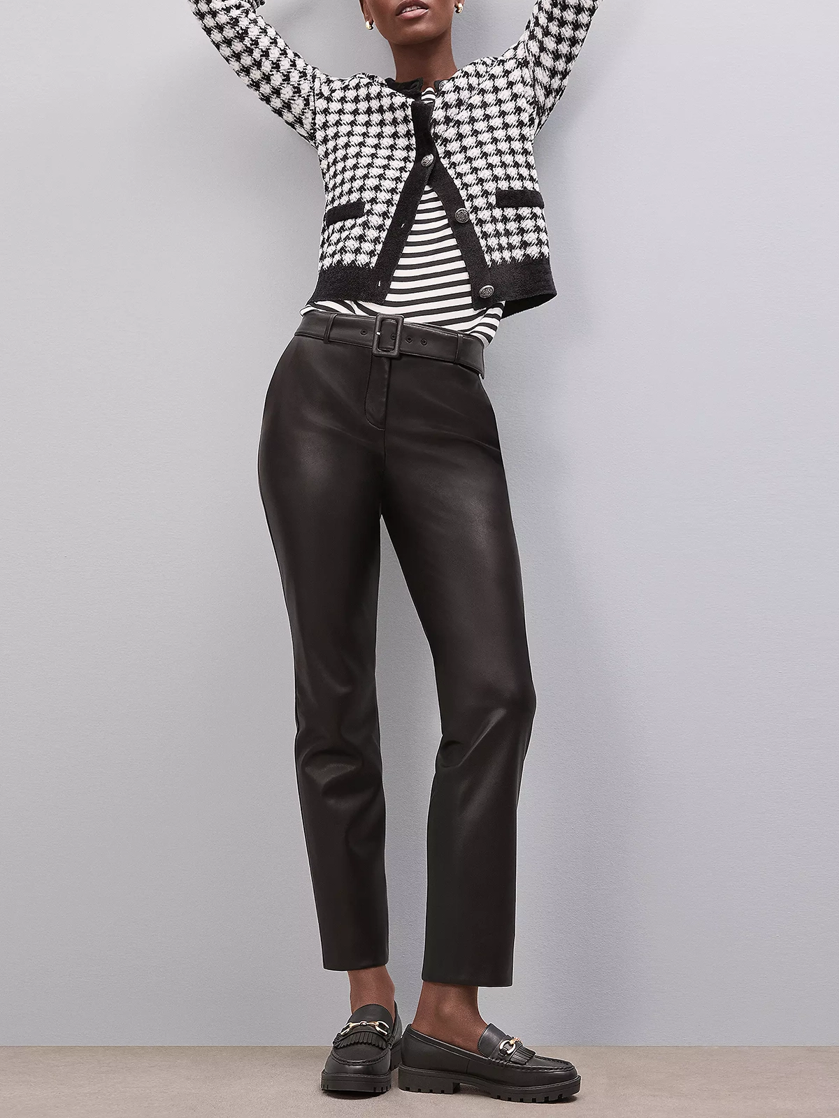 Shimmer Houndstooth Modern Sweater Jacket