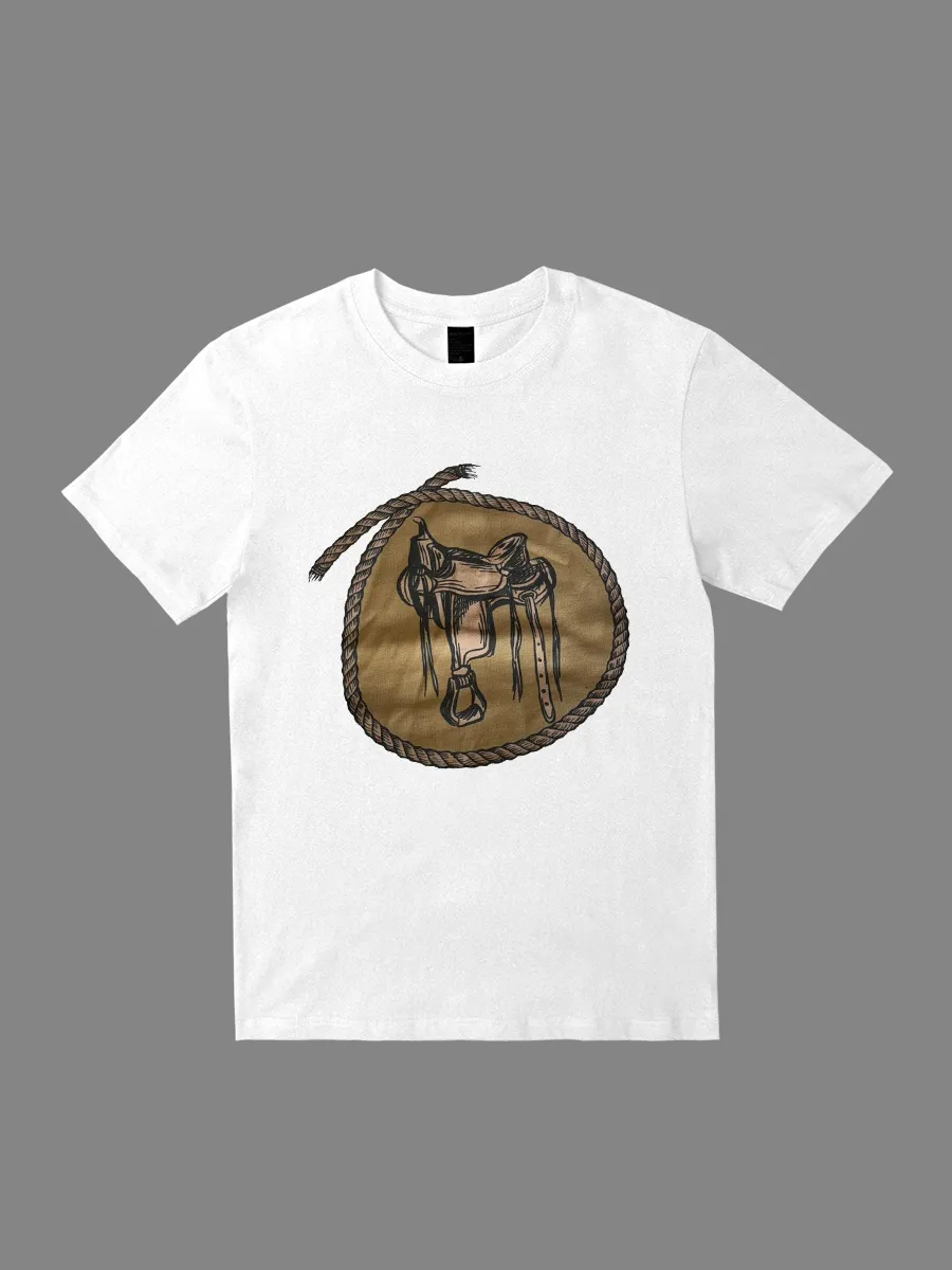 Get Back in the Saddle patterned T-shirt