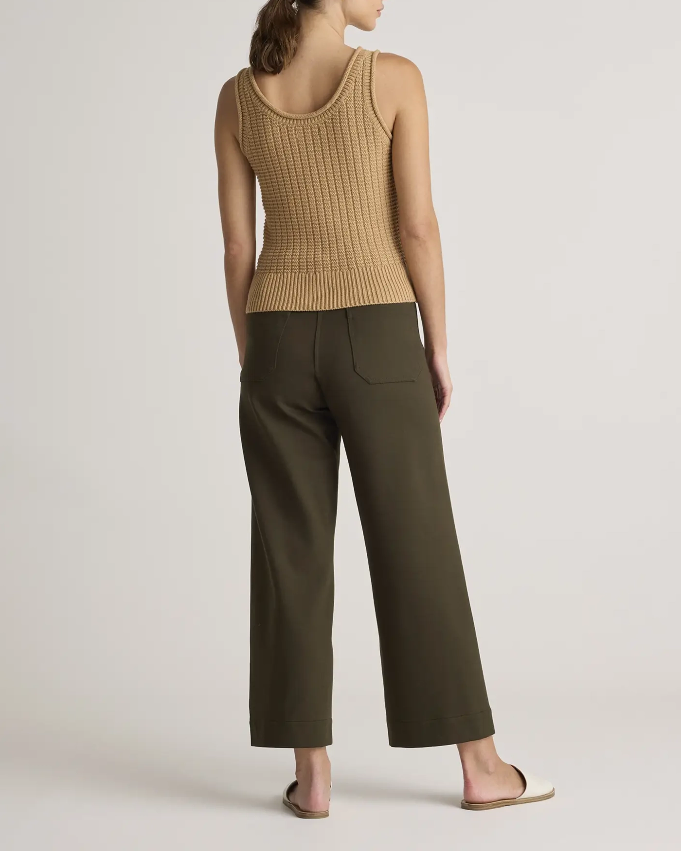 Ultra-Stretch Ponte Cropped Wide Leg Pants