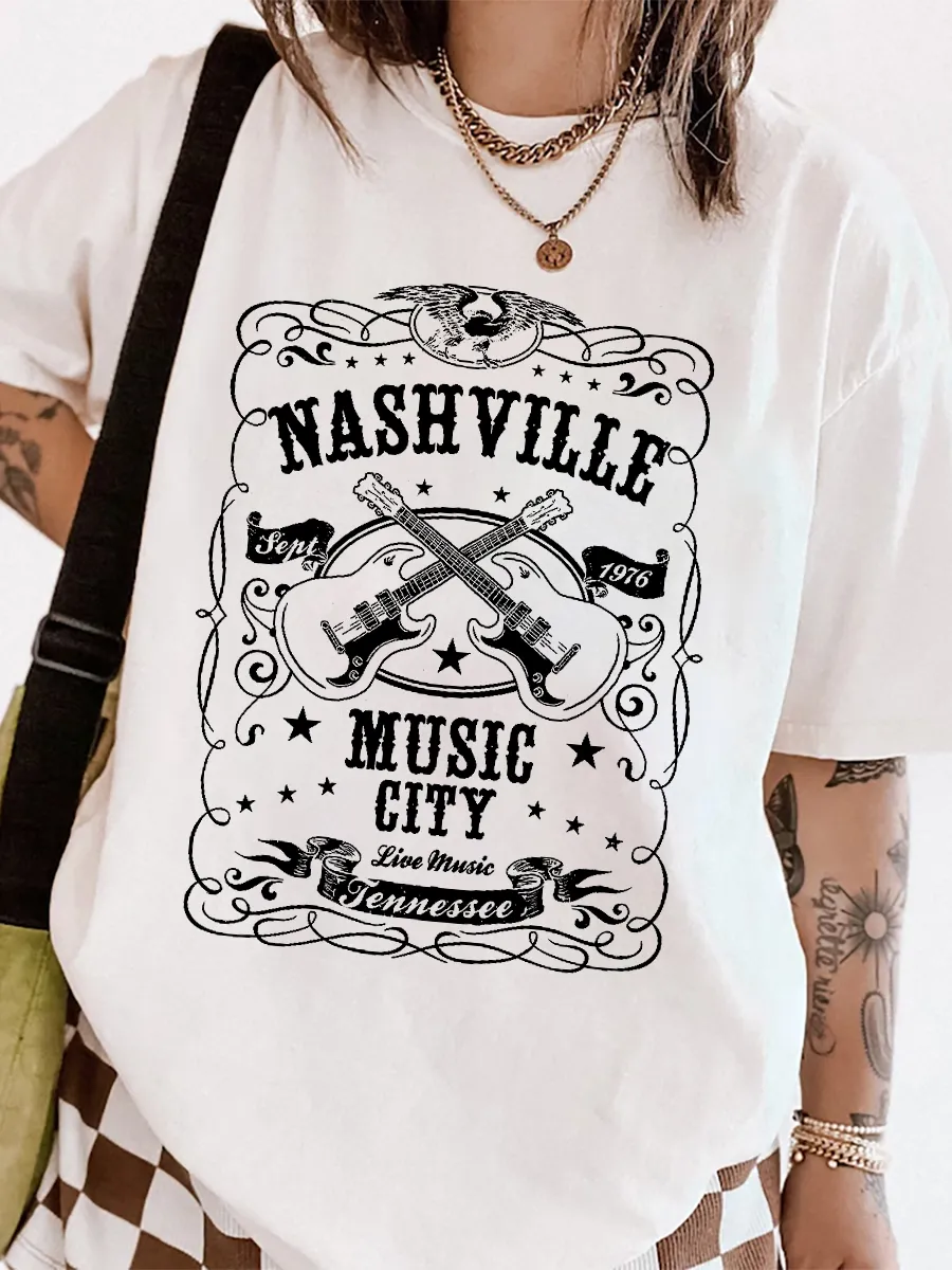 Retro rock guitar, retro country music enthusiast T-shirt