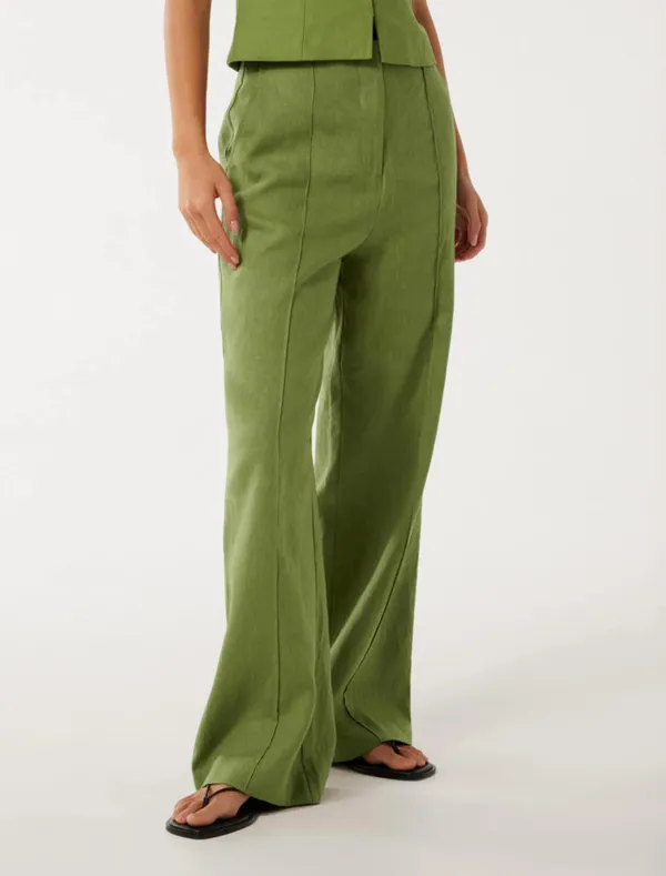 Posey Linen Wide-Leg Pants