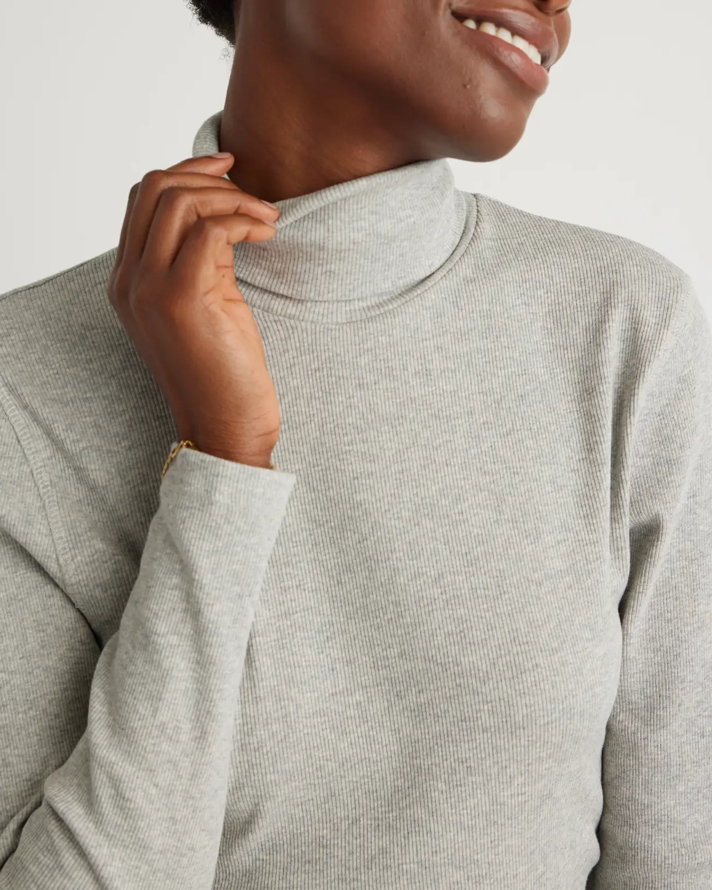 Organic Cotton Micro-Rib Turtleneck