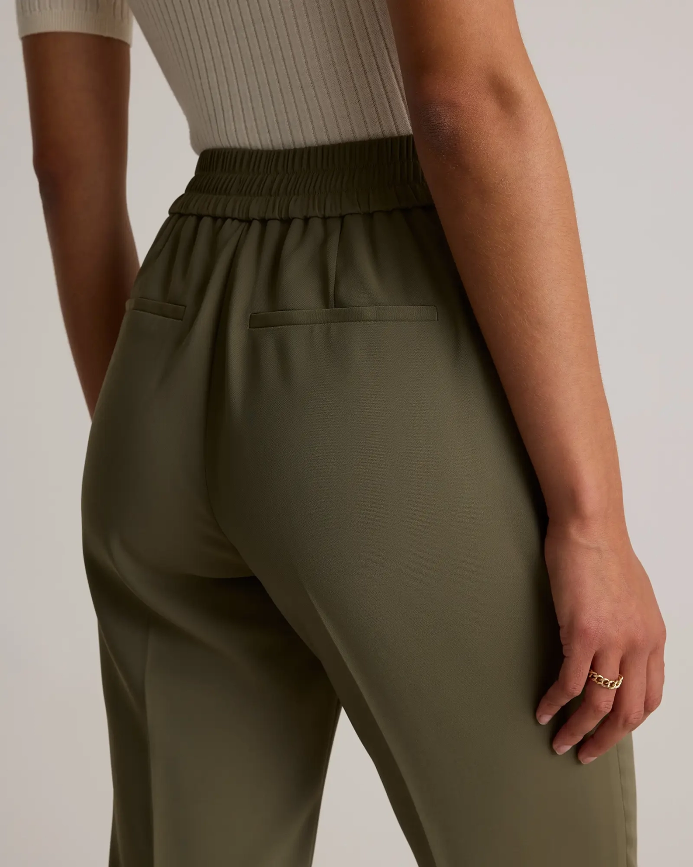 Stretch Crepe Ankle Pants