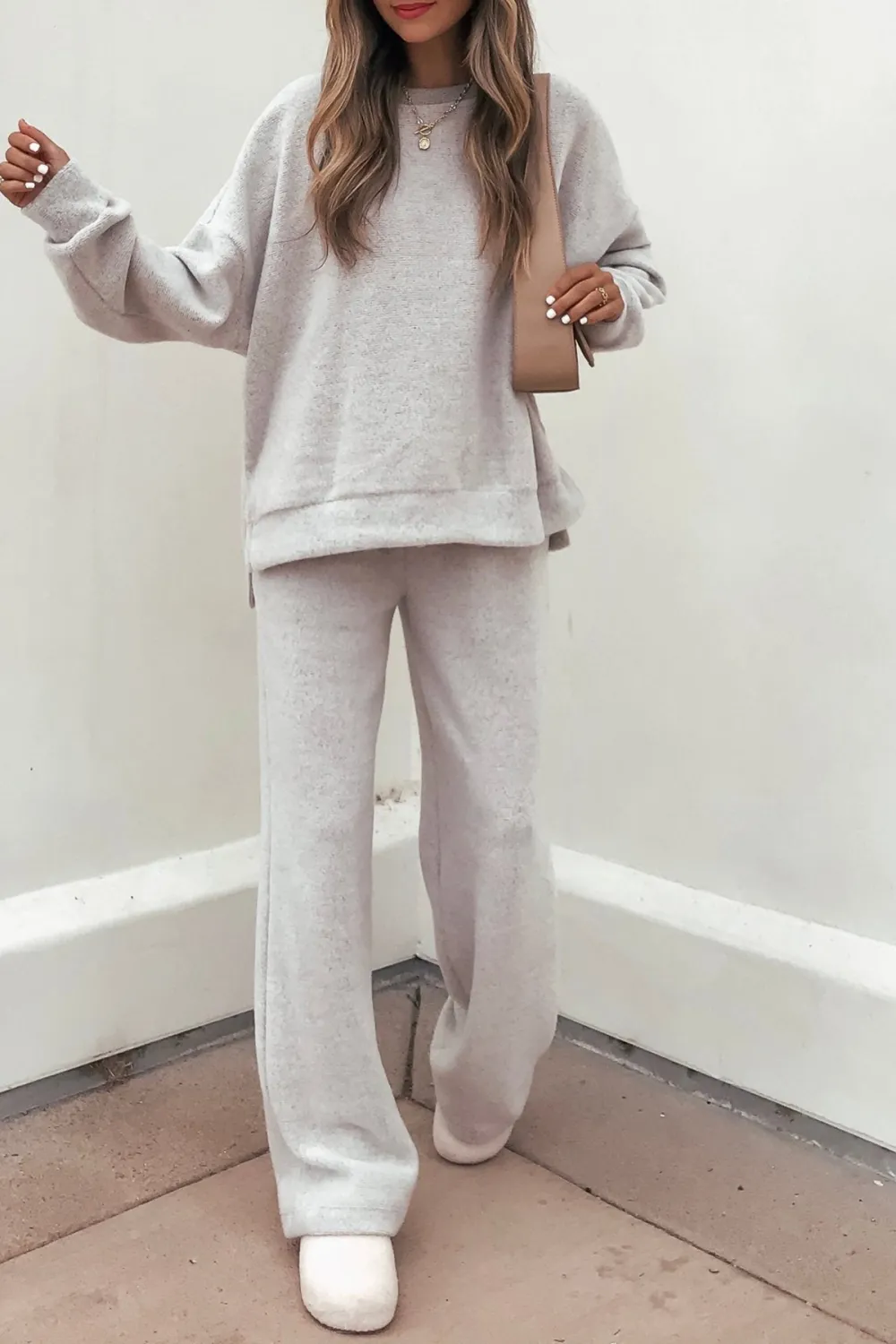 Taupe Brushed Lounge Sweatshirt