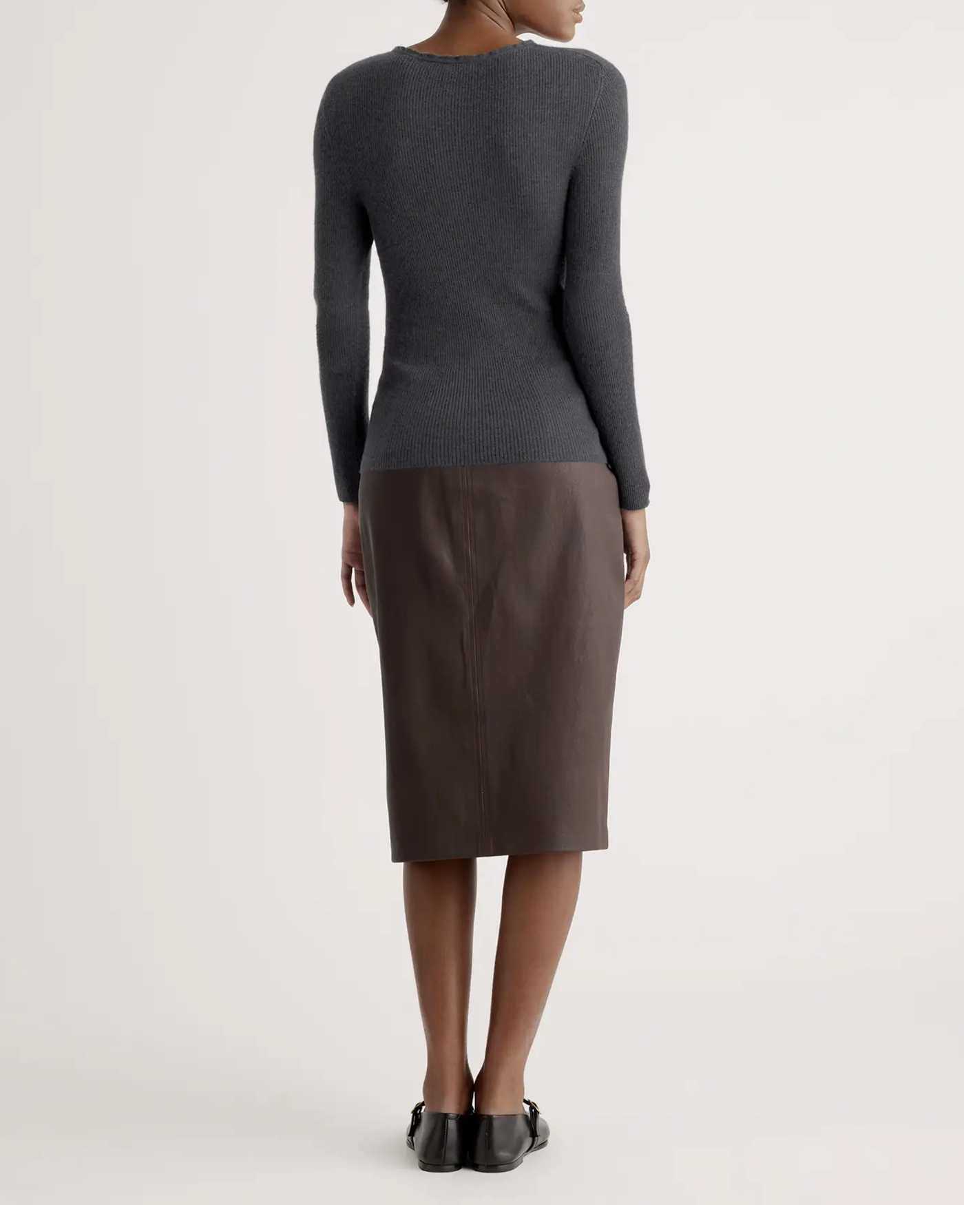 Featherweight Cashmere Ribbed Crewneck Sweater