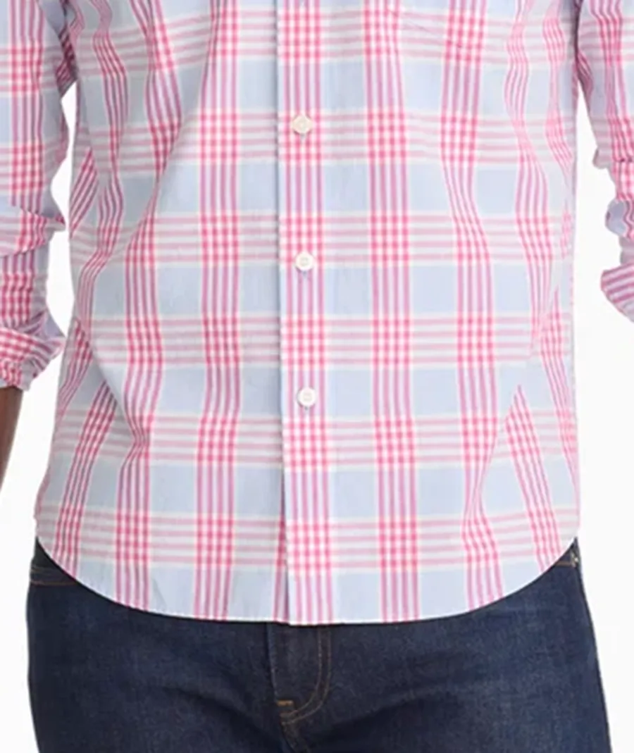 Men's Pink And White Shirt