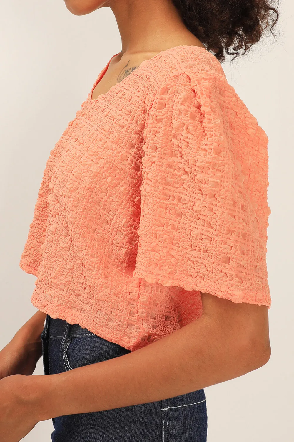 Hazel Textured Crop Top