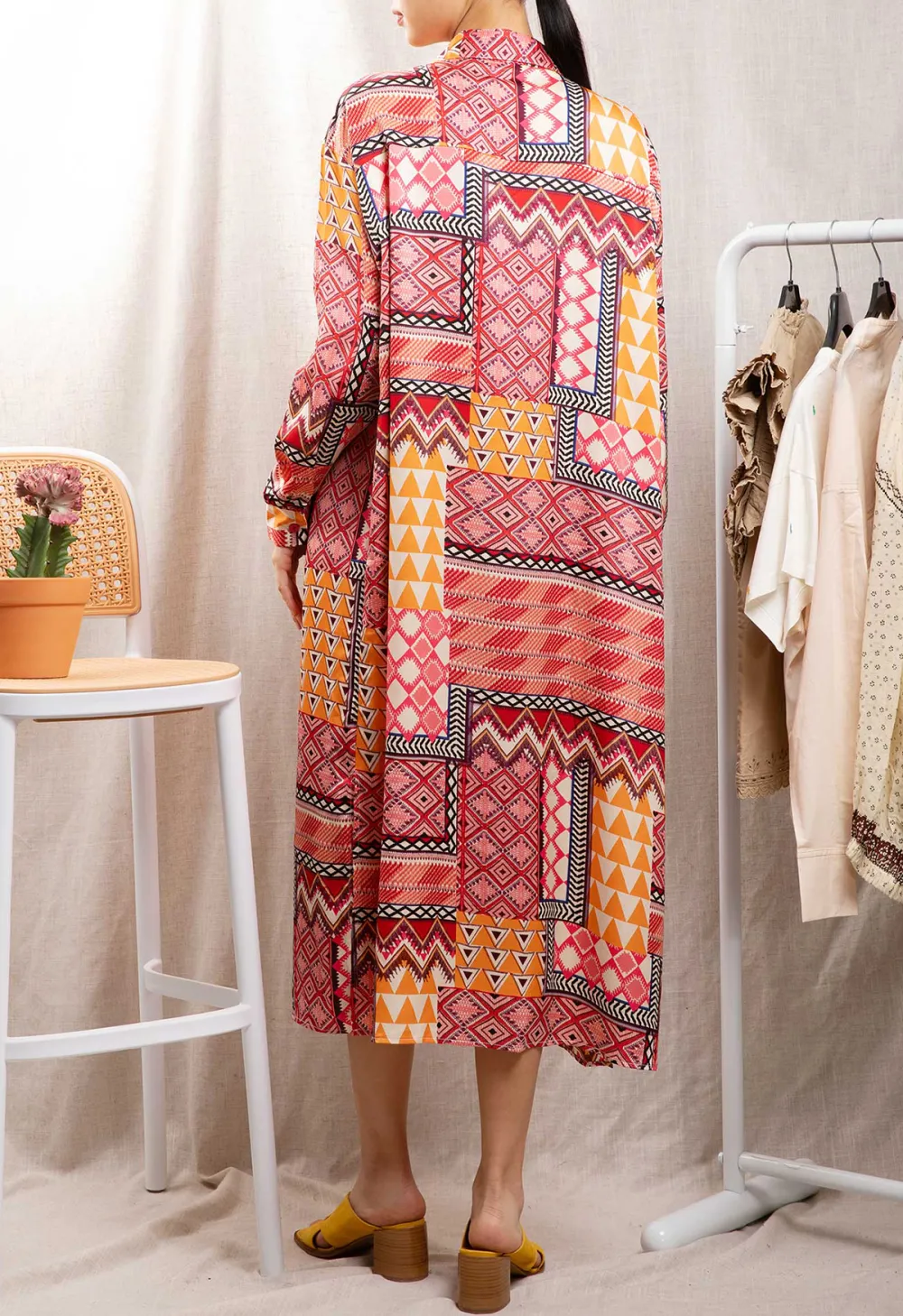 Pattern-Print Oversized Dress