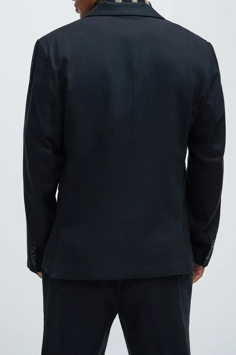 Slight Stretch Bahamas Linen Suit Jacket - Black