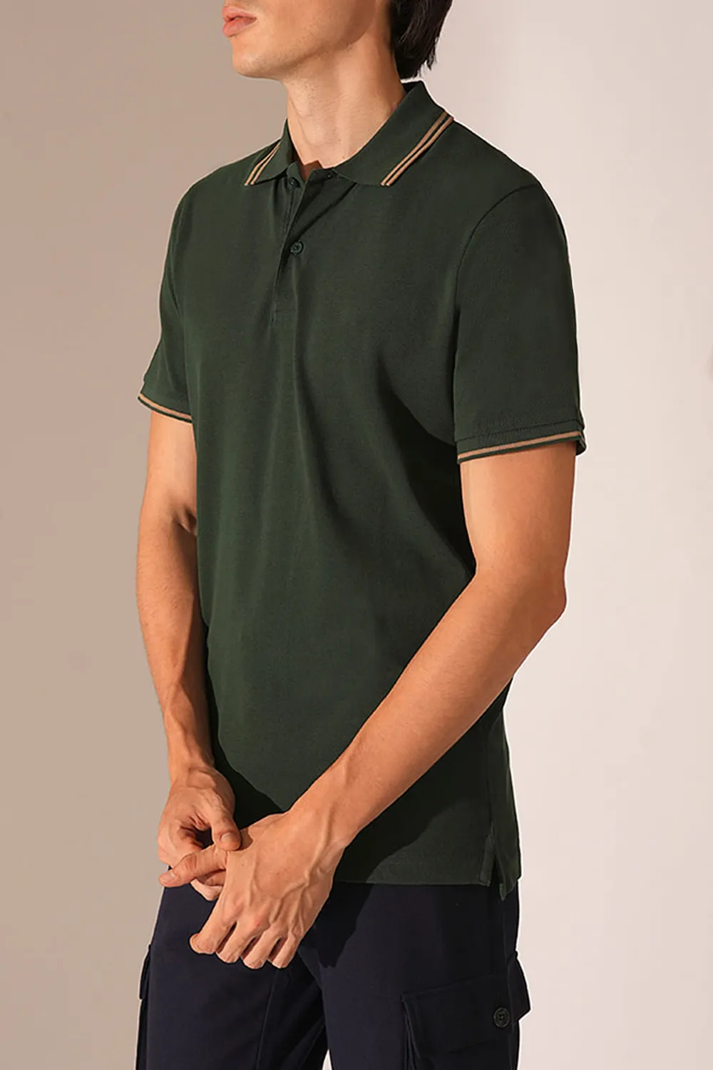 Red Embroidered Organic Cotton Polo