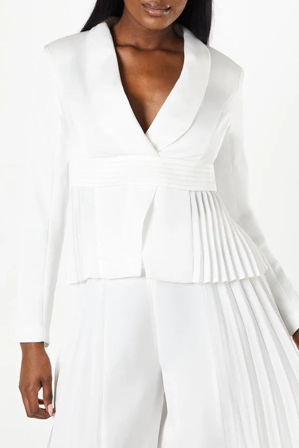 Tie Waist Peplum Blazer