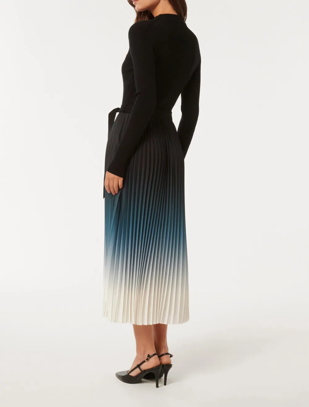 Harmony Ombre Pleat Midi Dress