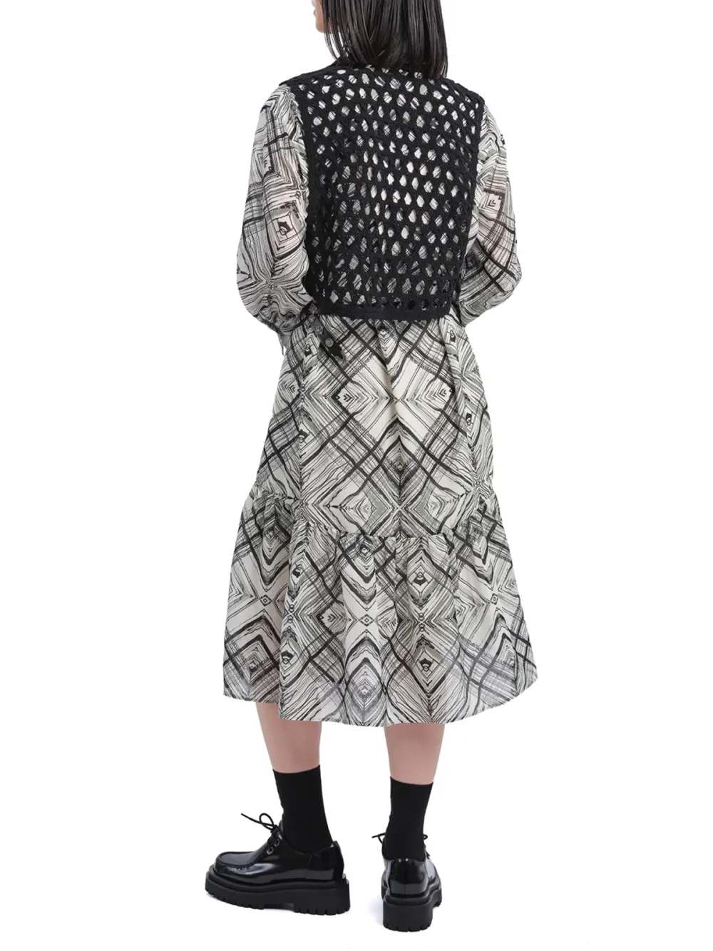 Handcrafted Checker Printed Shirt Dress