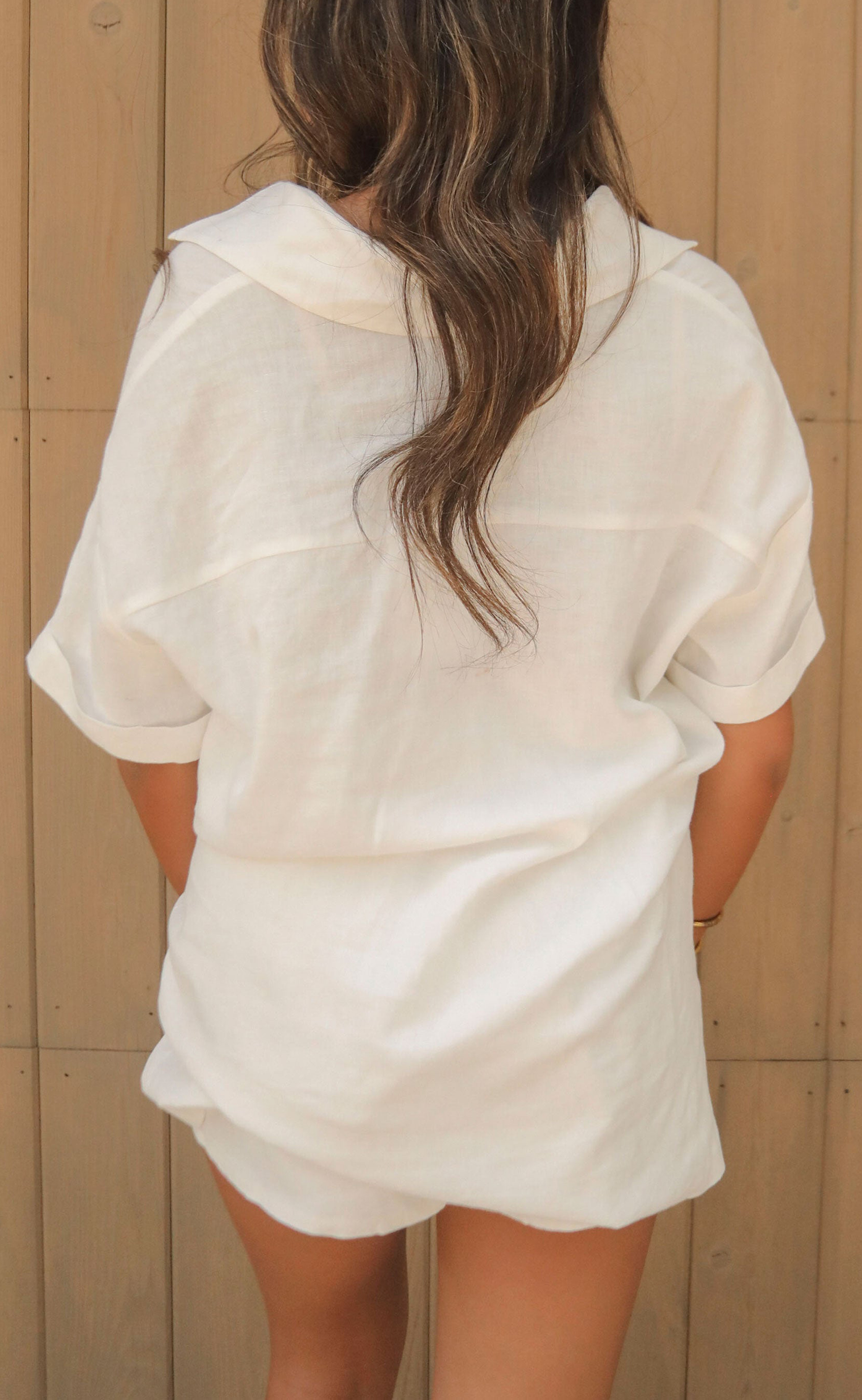 Show Me Your Mumu: Parker Button Down - White Linen