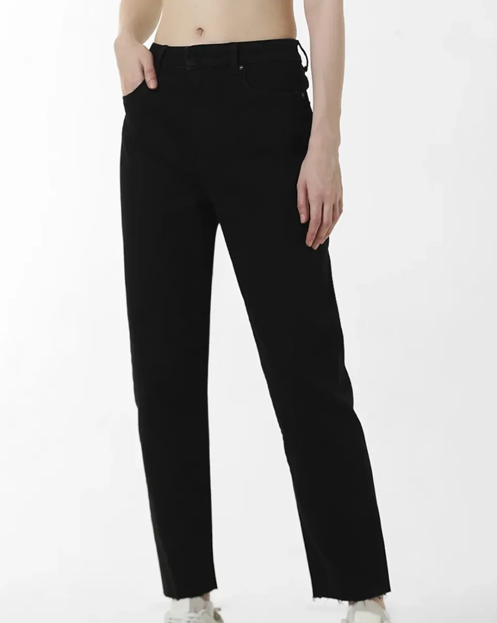 Black High Rise Erin Straight Fit Jeans