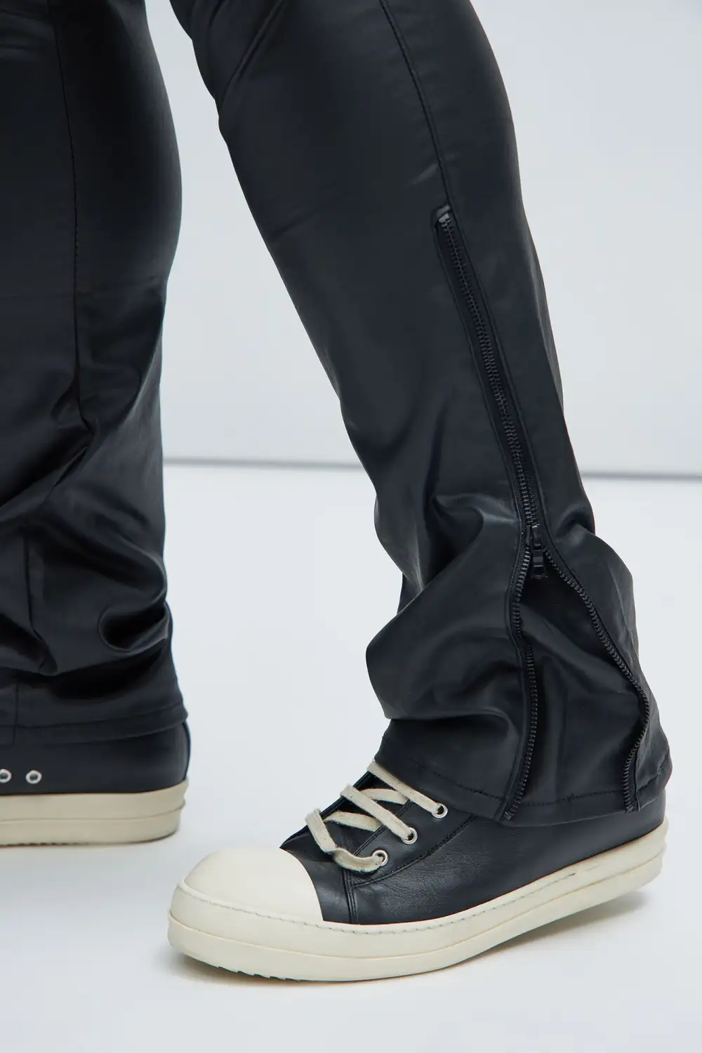 On The Verge Waxed Cargo Zipper Flare Pants