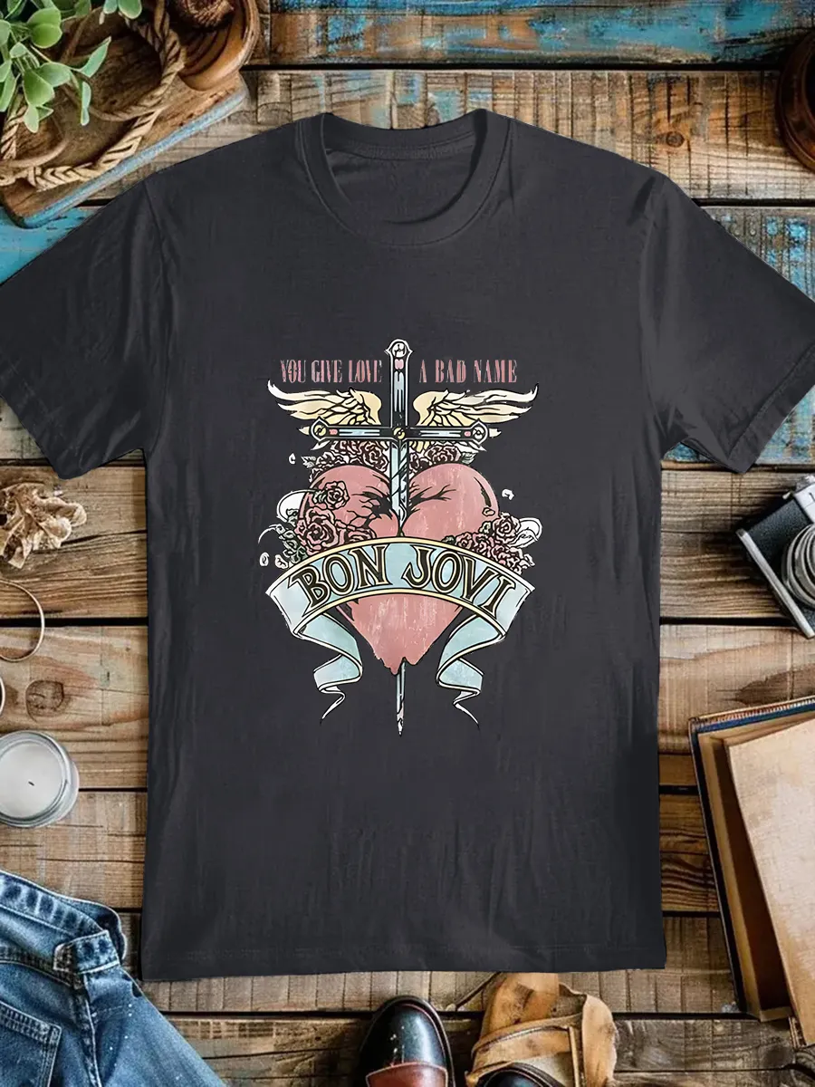 Vintage You Give Love A Bad Name Graphic Tee